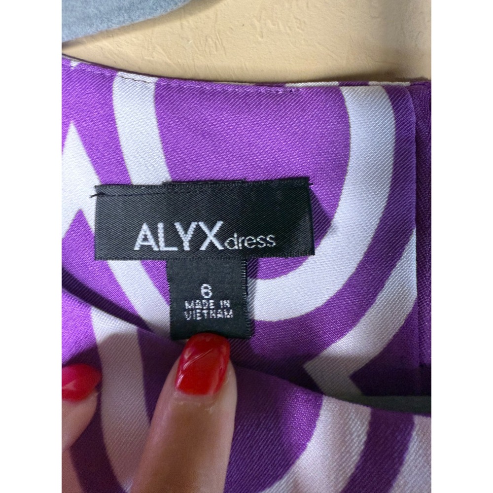 ALYX Vtg retro mini high neck purple and white dress small - Picture 3 of 8